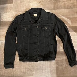 GAP Jean Jacket 2016 Trend Model Off Duty Black Denim XS